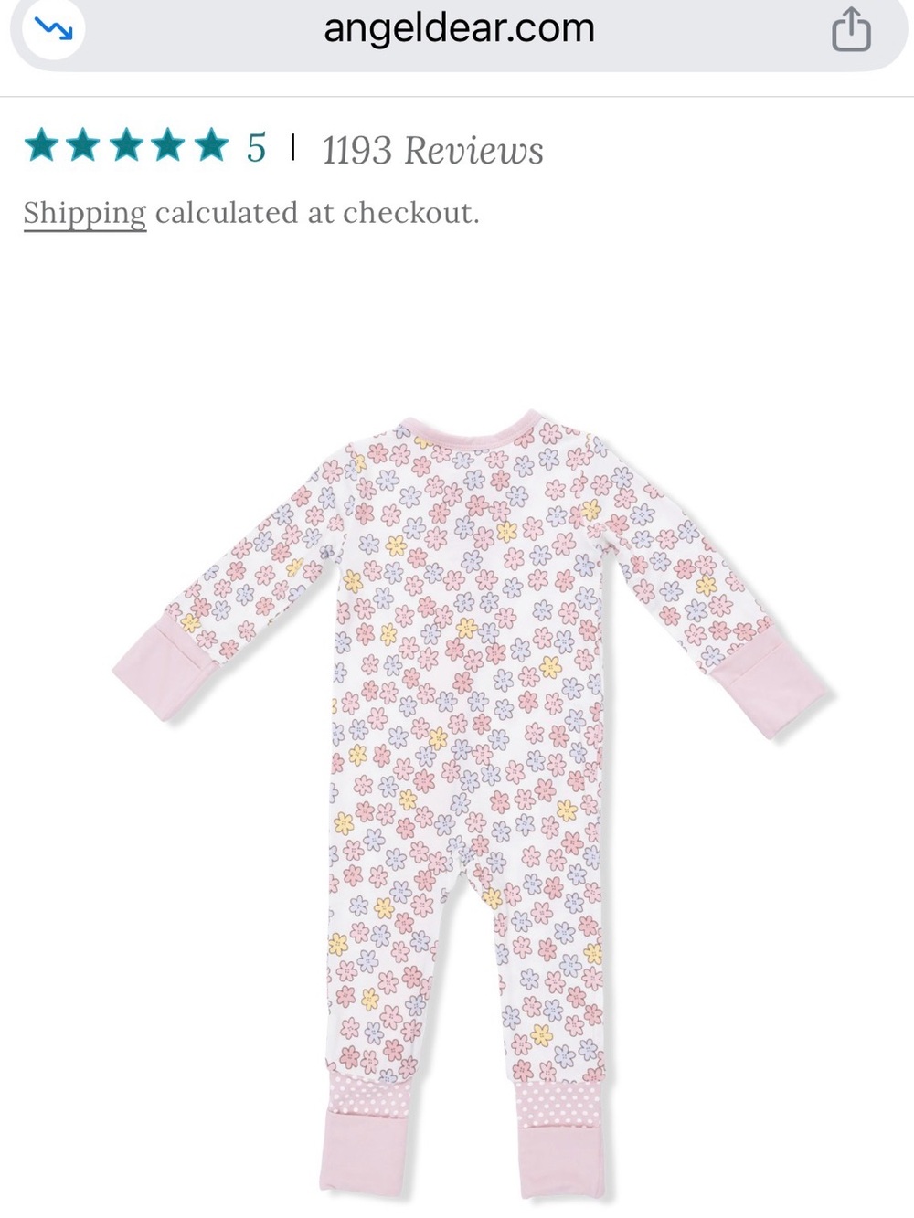 Angel Dear Pink Sarah Floral Convertible Romper 12-18 mo NWOT